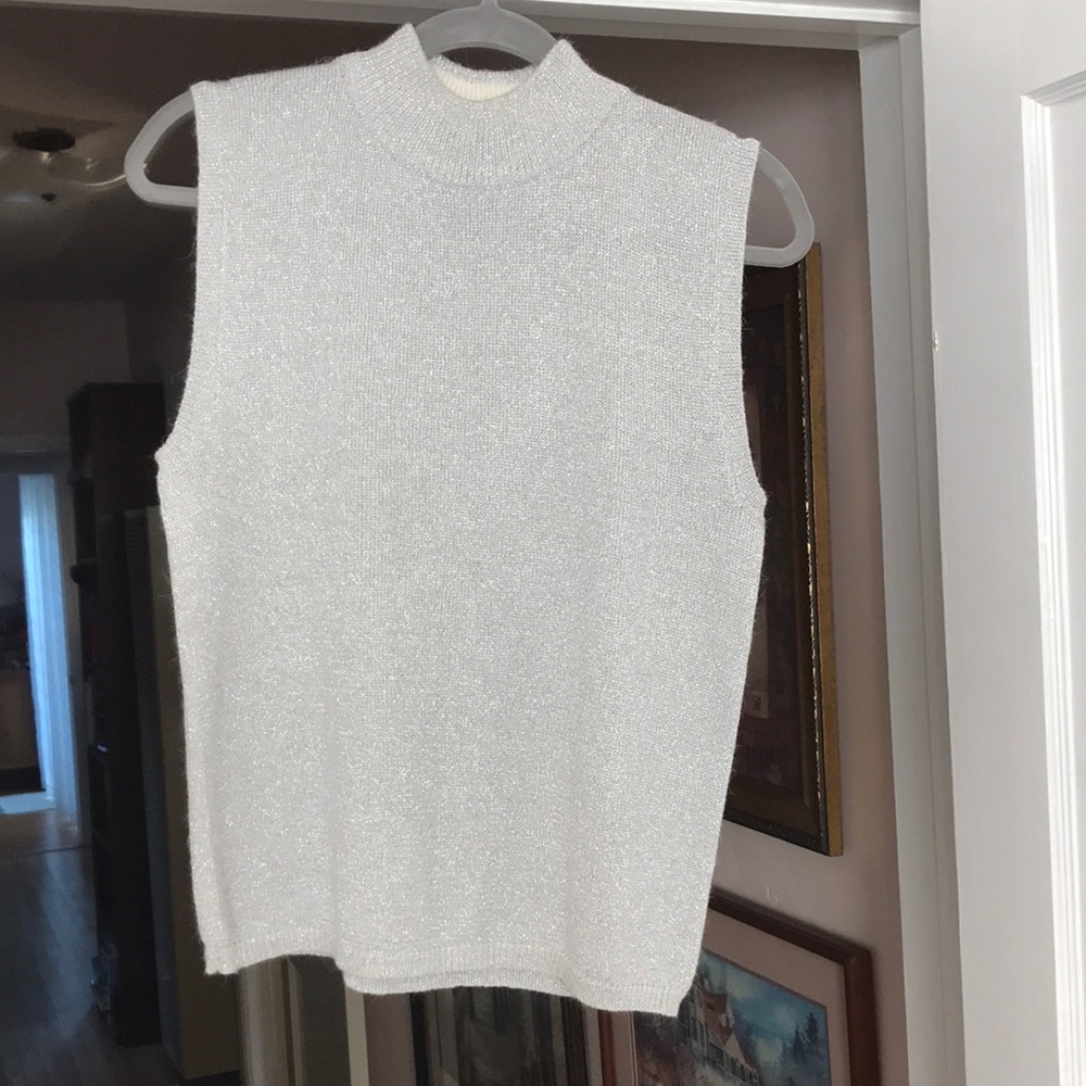 Gray sparkly sleeveless dressy top